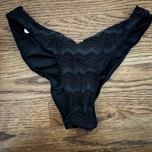 Volcom Brazilian cut black bikini bottoms